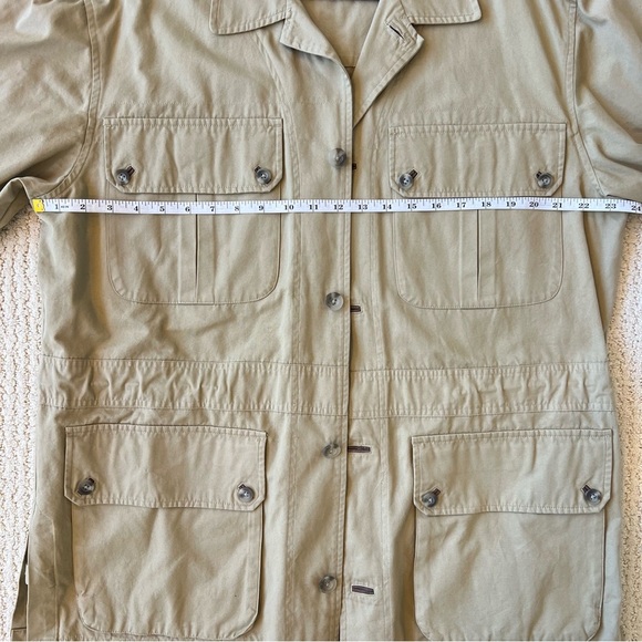 TRAVELSMITH Vintage Khaki Utility Jacket Chore Trench Coat L - Picture 13 of 15